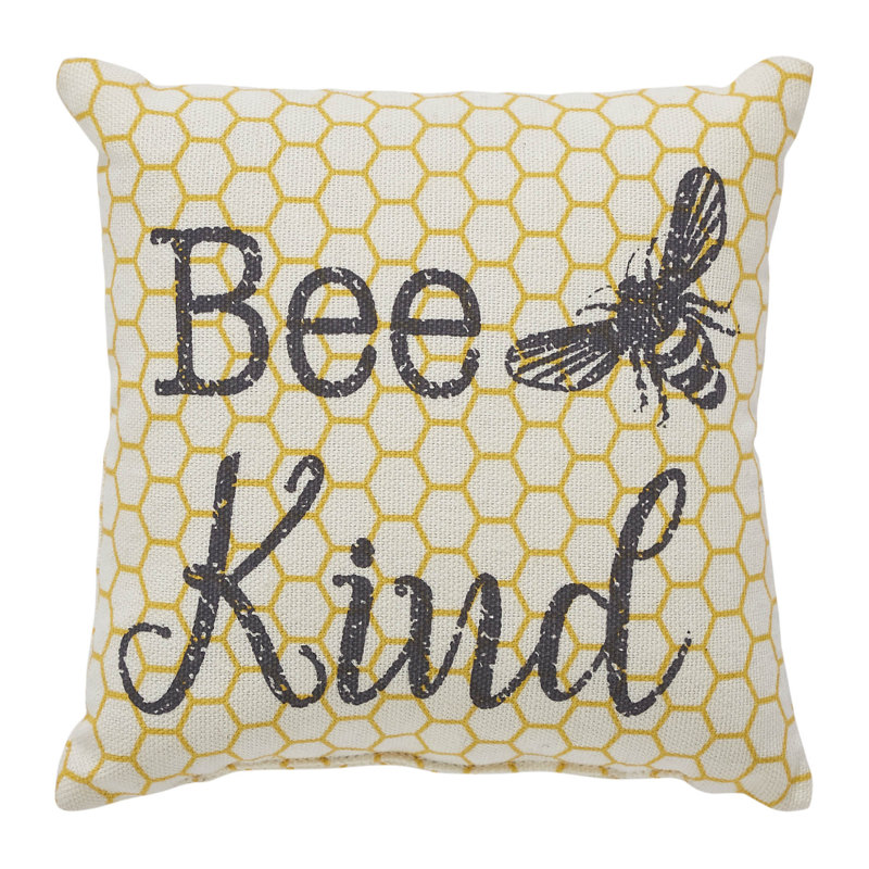 Buzzy Bees Geometric Cotton Reversible Throw Pillow