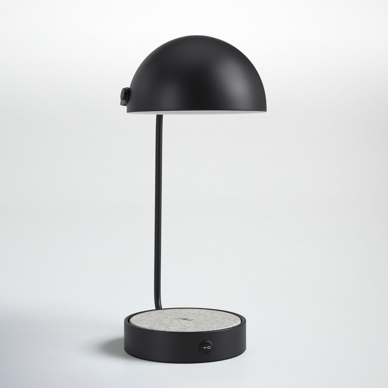 Ramona Metal USB Desk Lamp, Black/Beige, Black