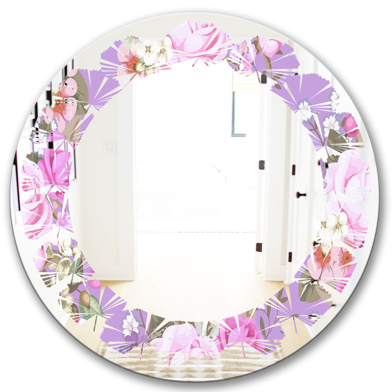 Motif avec miroir mural sans cadre Country Americana Leaves, H 23,6 po x l 23,6 po