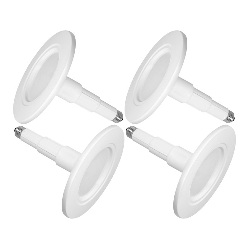 Jolux 5/6 pouces 5000K Daylight Retrofit DEL, ensemble de 4 luminaires encastrés fonctionnels à intensité variable très lumineux, 800LM, 12W = 60W, base E26, hauteur réglable, garniture plate, homologué ETL, installation facile vers le bas
