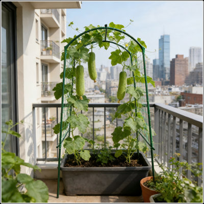 Cucumber Trellis for Raised Bed, U-Shape Garden Arch Metal Support for Climbing Plants
