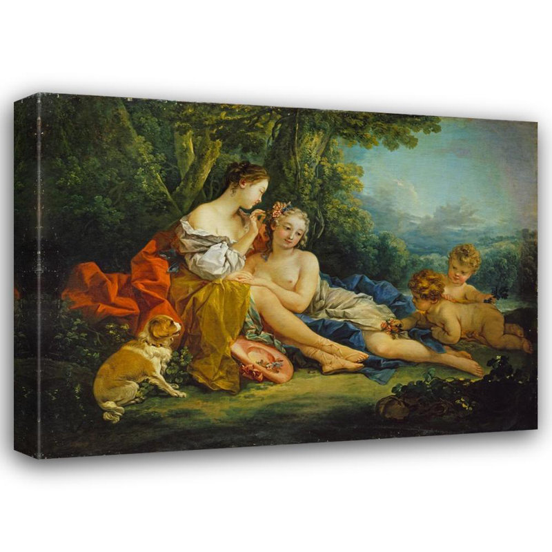 «Pastoral Make-Up» par François Boucher - Toile tendue avec châssis, H 24 po x l 17 po