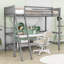 Lit mezzanine simple en bois avec échelle Gionny-731460808