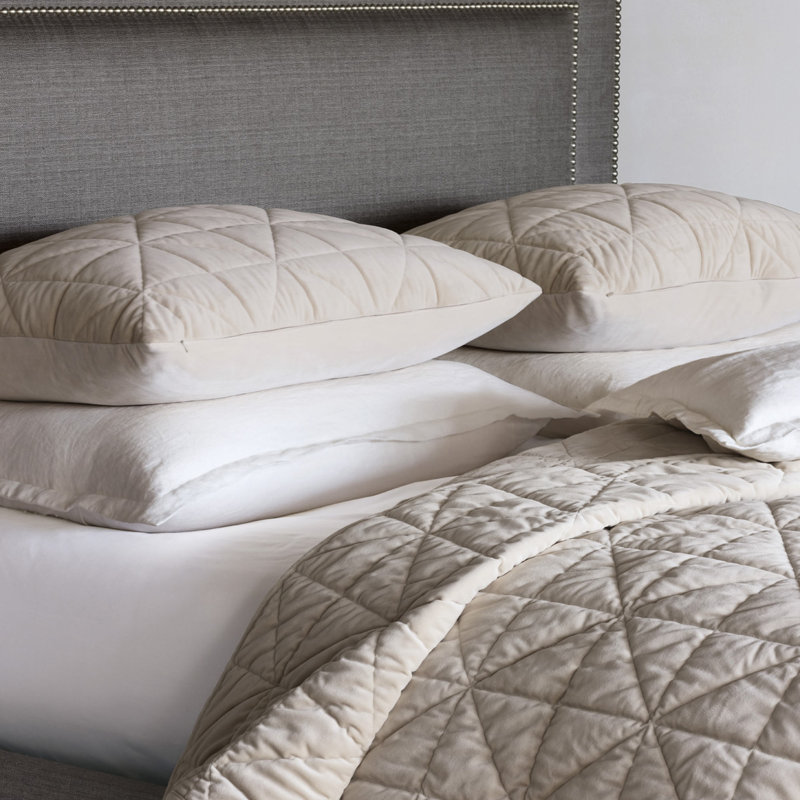 Nova Velvet Coverlet, Ivory, Full Coverlet