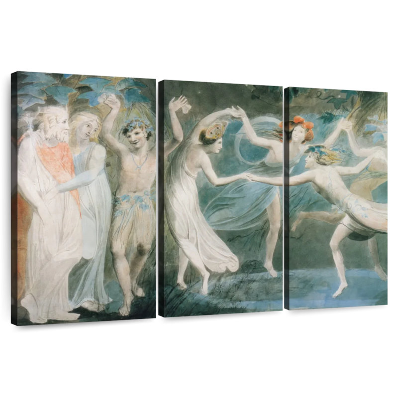 Leisha Oberon Titania et rondelle avec des fées, H 32 po x l 50 po