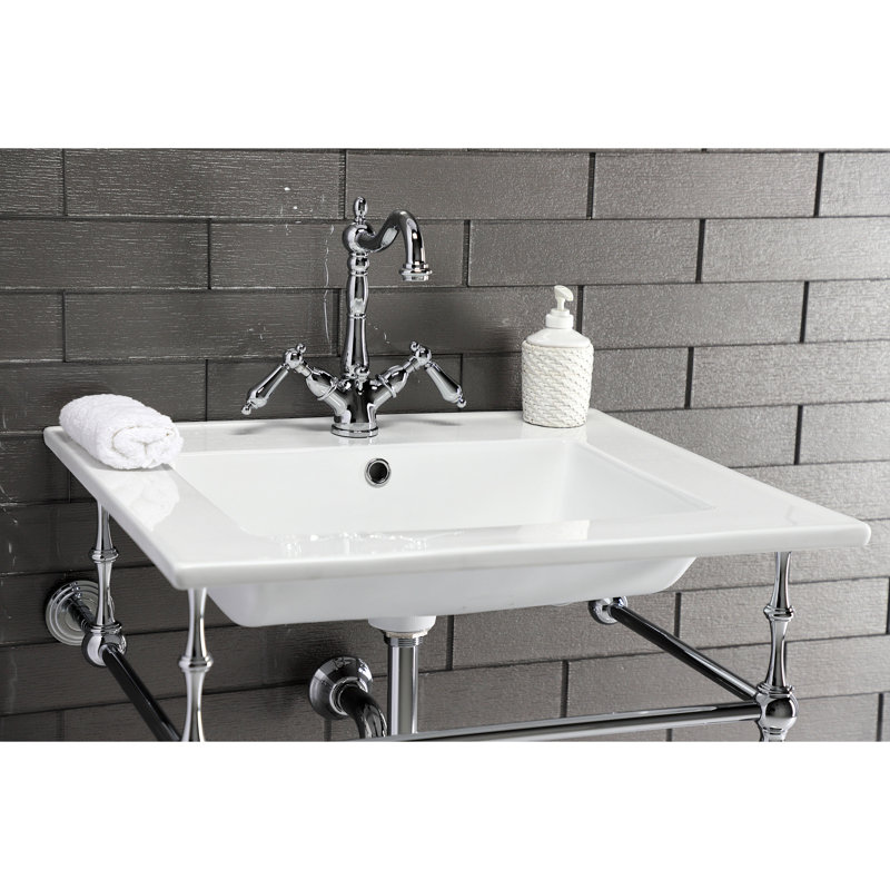 Kingston Brass Continental 25-Inch Ceramic Vanity Sink Top, Single