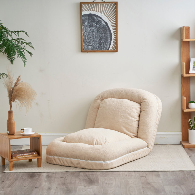 Versatile Triple Fold Down Sofa Bed For All Your Relaxing Needs, Beige Fabric