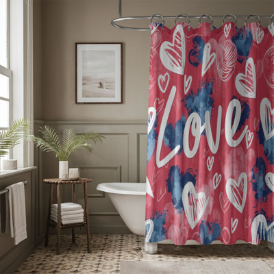 Rideau de douche 1 pièce Love Love