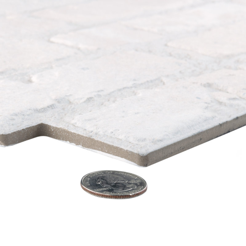 Carrelage mural en briques de porcelaine 12 po x 21 po Manhattan, Beige