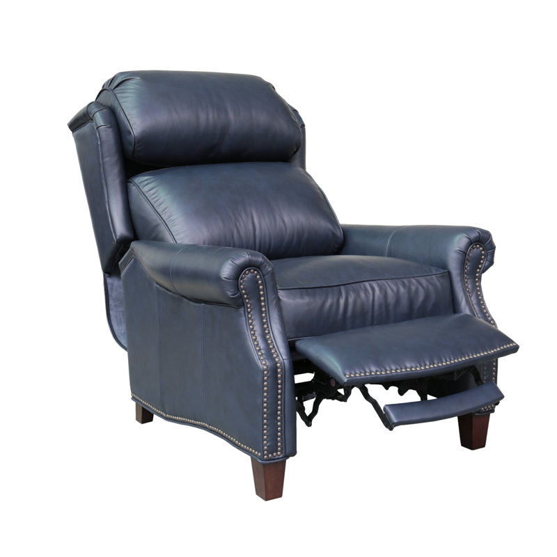 Foxton Recliner, Shoreham Blue Genuine Leather