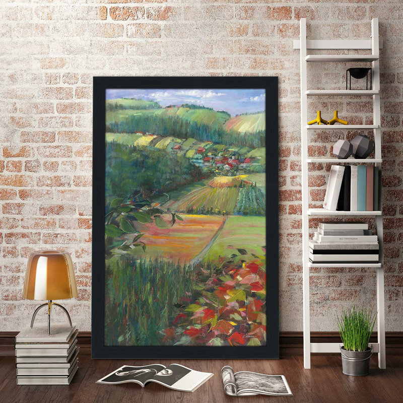 Country Fields par Carol Rowan - Peinture, Cadre espresso, H 49,5 po x l 33,5 po x P 1 po