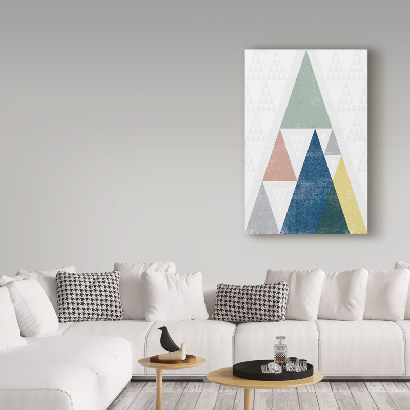 Art sur toile Guarani «Mod Triangles III Soft», H 19 po x l 12 po x P 2 po