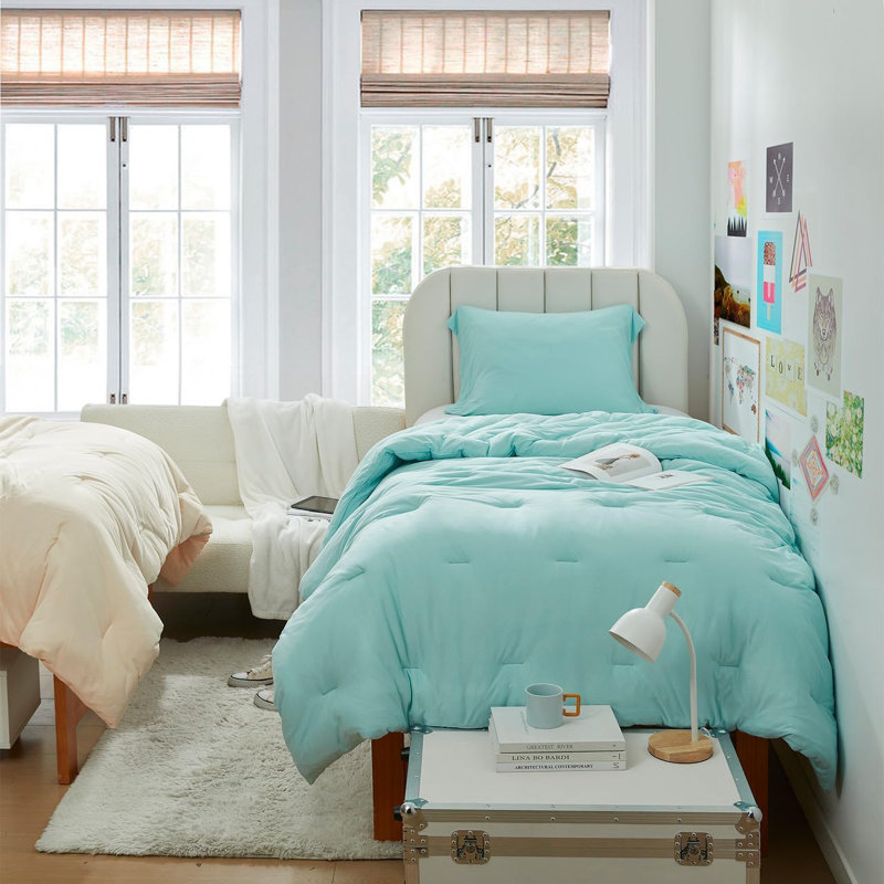 Coma Inducer Rayon Comforter Set, Blue, Queen Comforter + 2 Standard Shams