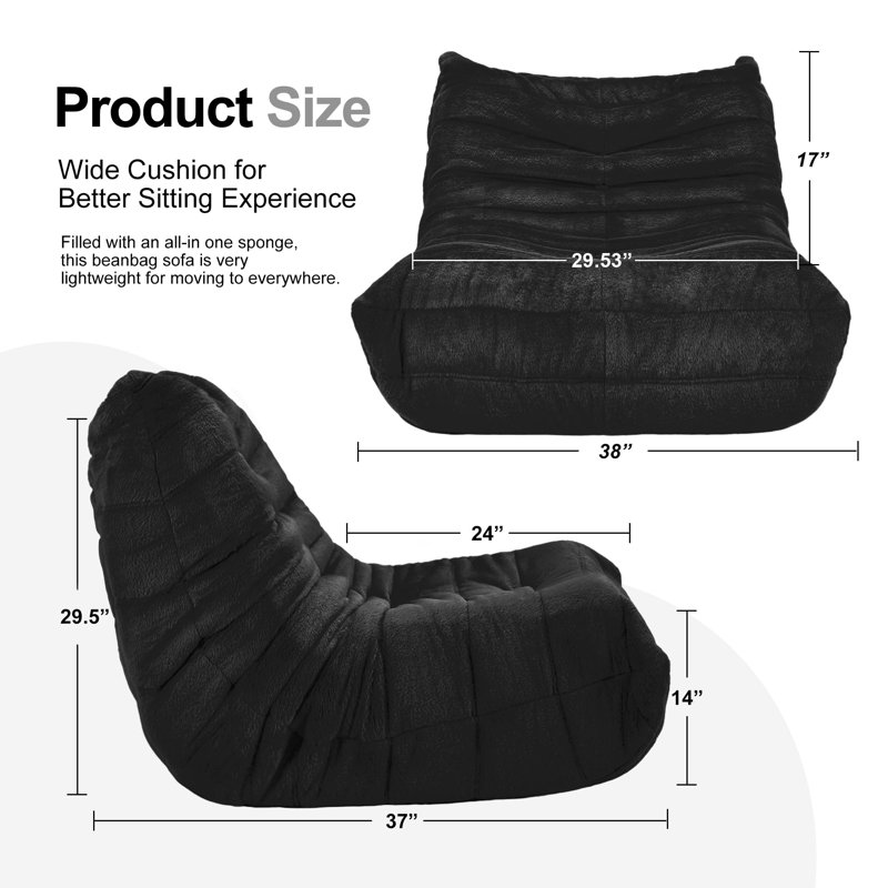 Bean Bag Chairs for Adults, Black