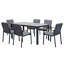 6 - Person Patio Dining Set Umbrella Hole Included Rectangular Table with Cushions Included