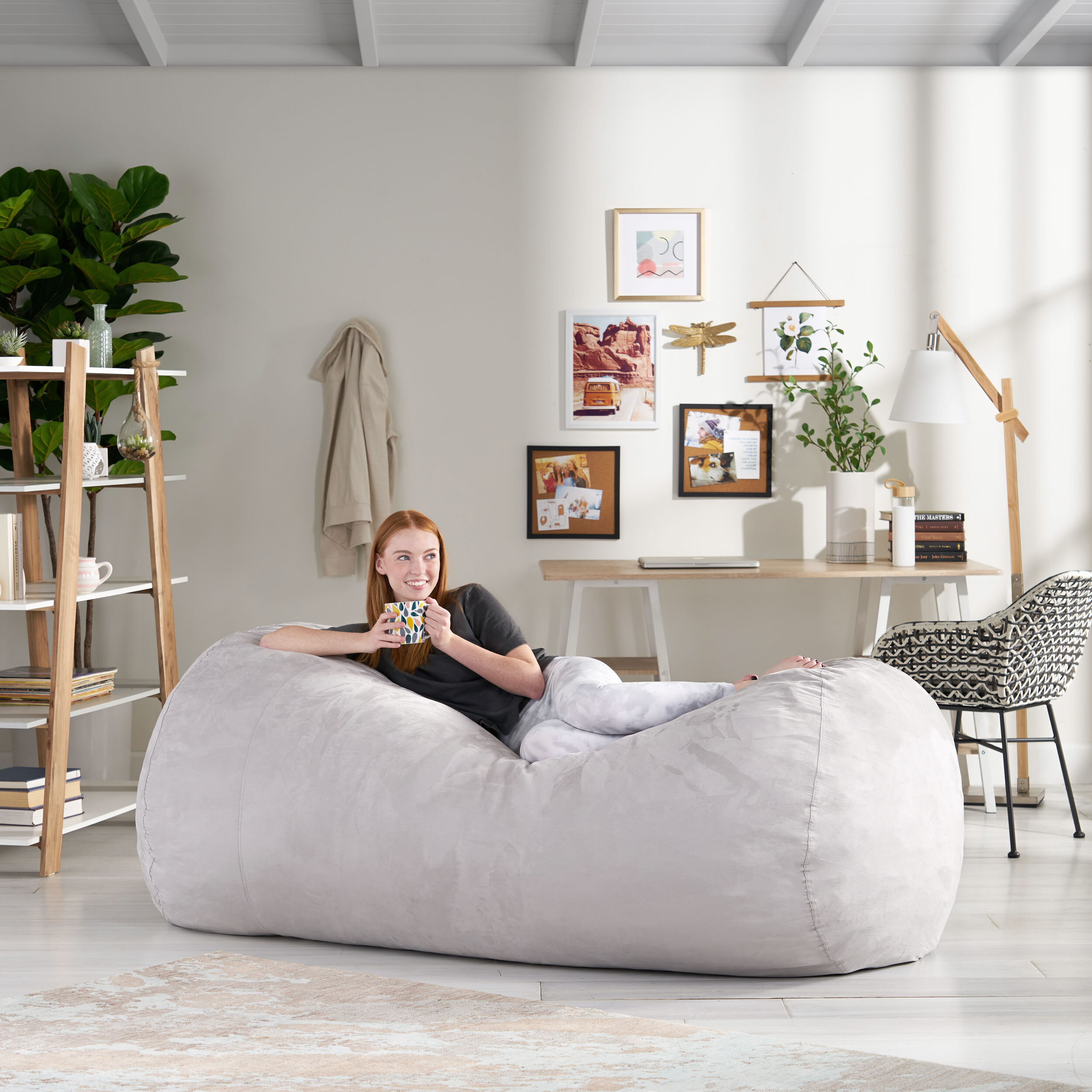Amazon.com: Lumaland Luxurious Giant 7ft Bean Bag Chair with Microsuede  Cover - Ultra Soft, Foam Filling, Washable Jumbo Sofa for Kids, Teenagers,  Adults Sack Dorm, Family Room Dark Grey : Home &