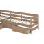 Lit plateforme compact en forme de L avec trois tiroirs de rangement-114355902