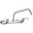 Double-Handles Commercial Sink Faucet With 8" Swivel Spout 8" Center Wall Mount Standard Kitchen Faucet