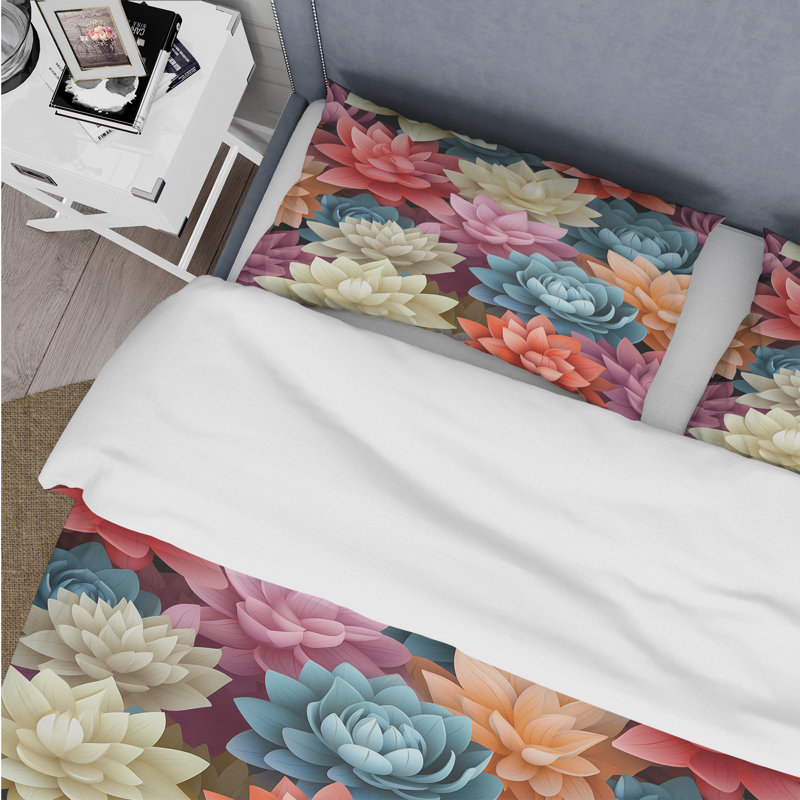 Ensemble de housse de couette Modern Succulents, Housse de couette pour très grand lit et 2 très