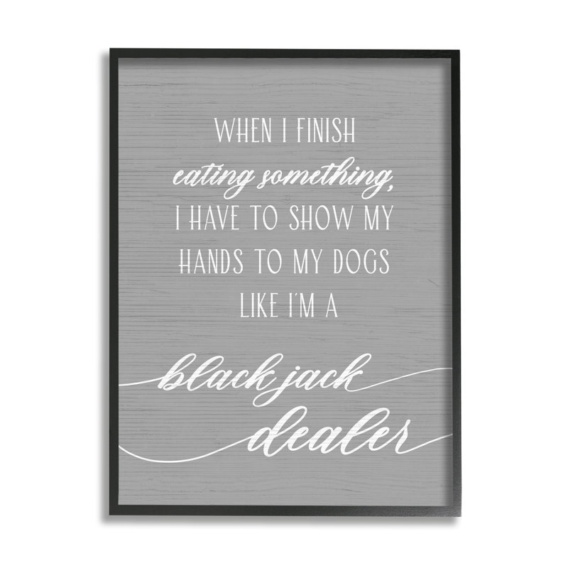 Citation humoristique de chien, Giclée encadrée noir minuit, H 14 po x l 11 po x P 1,5 po