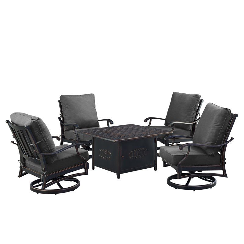 Ensemble de conversation d'extérieur pour 4 personnes avec coussins Paignton, Noir