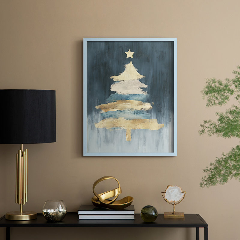 «Christmas Holiday», reproduction d'art encadrée CC, H 15 po x l 12 po, Bleu