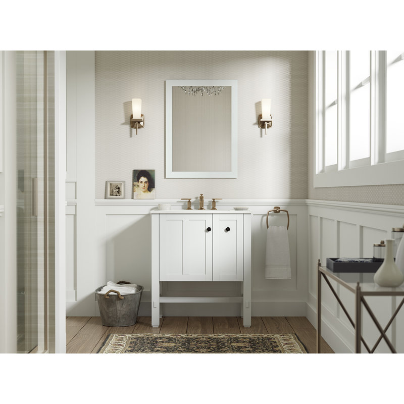 Tresham® Modern Bathroom Mirror, Linen White