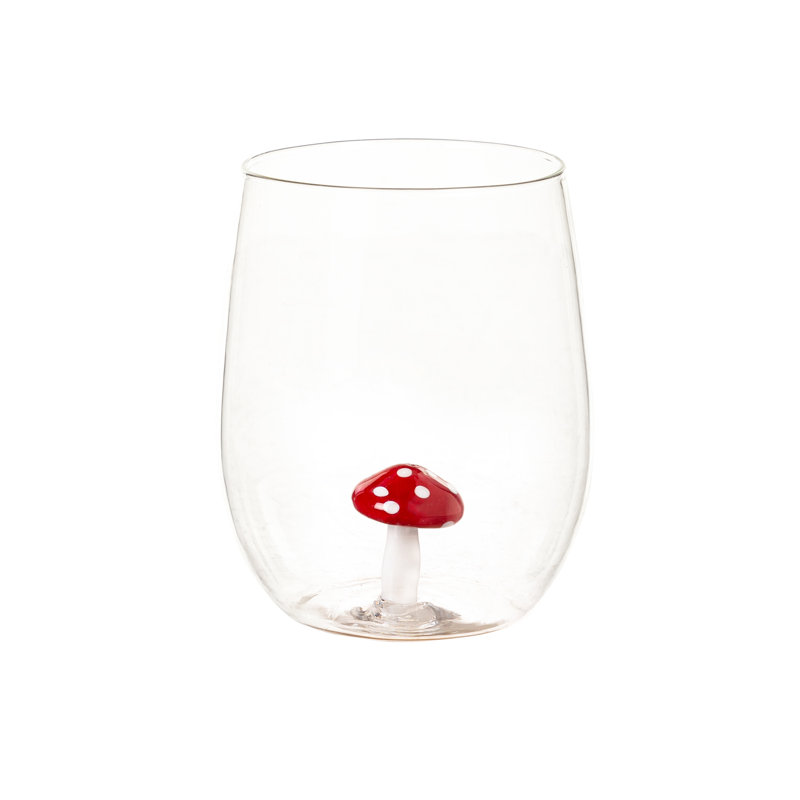 17 oz Figurine en verre sans pied avec boîte-cadeau, champignon