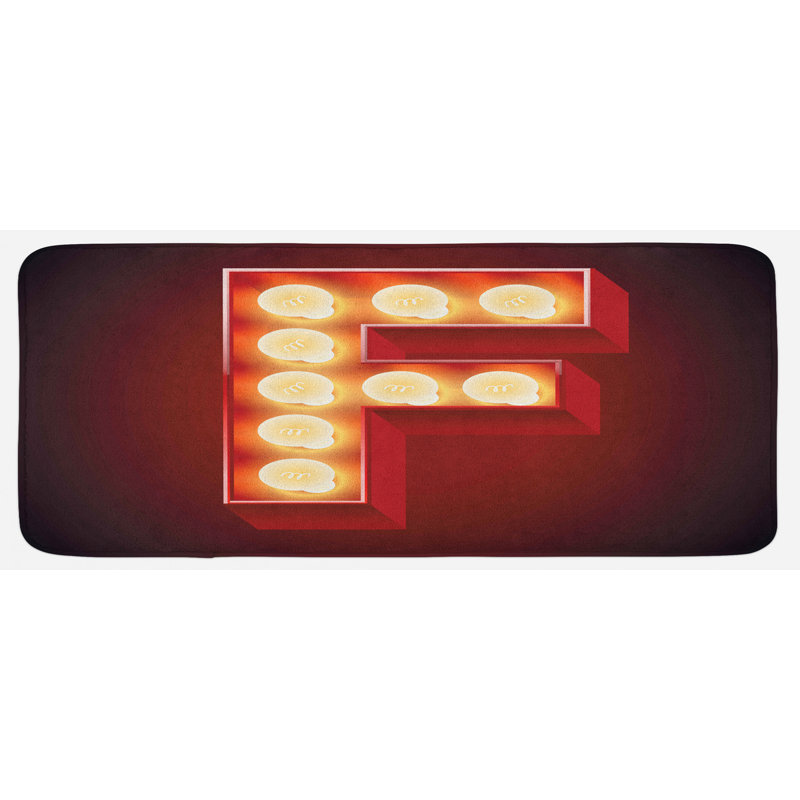 Tapis de cuisine rubis jaune cinéma noir, Rouge, F