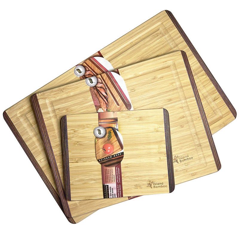 Bamboo Cutting Board Set With Pakka Edging