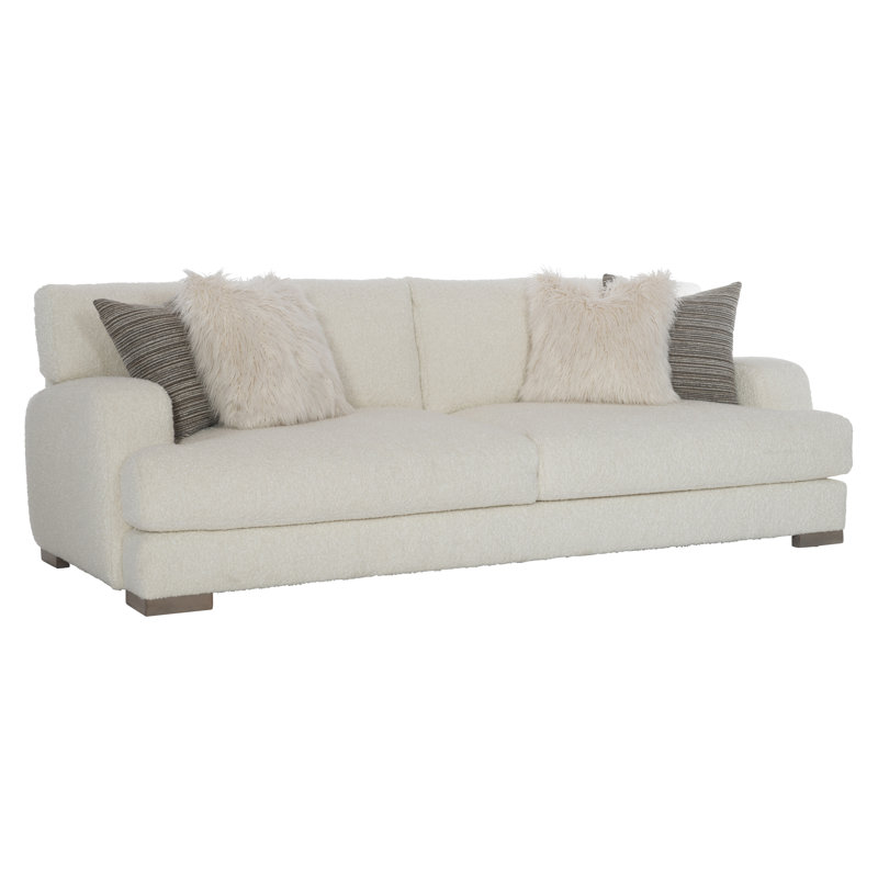 Berkeley 94" Sofa with Throw Pillows, Antique White, Blue Grey Velvet 1428-041