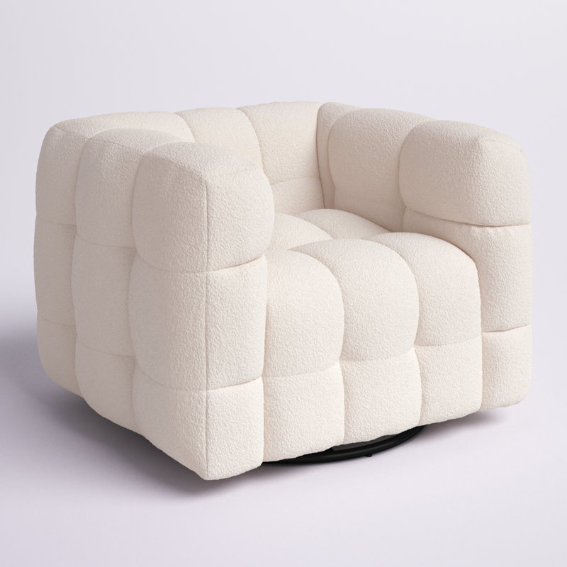 Chaise pivotante Avdul, Beige Boucle