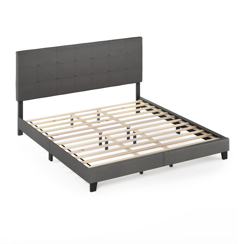 Anding Upholstered Slat Bed, Stone, King