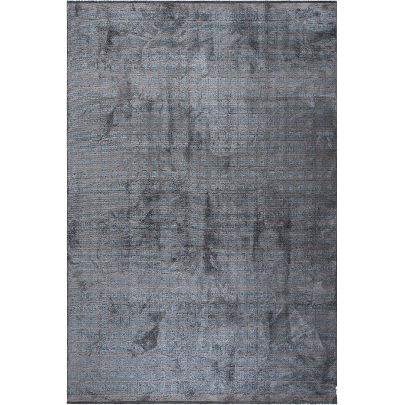 Tapis gris foncé / bleu clair Rapture, Rectangle 7 pi 10 po x 9 pi 10 po