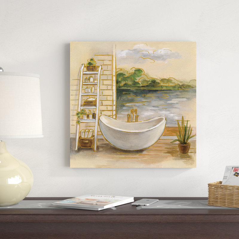 «Spa By The Lake II» par - reproduction d'art sur toile tendue, H 20 po x l 20 po x P 1,25 po