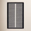 Delia Ivory Black Flatweave Striped Rug