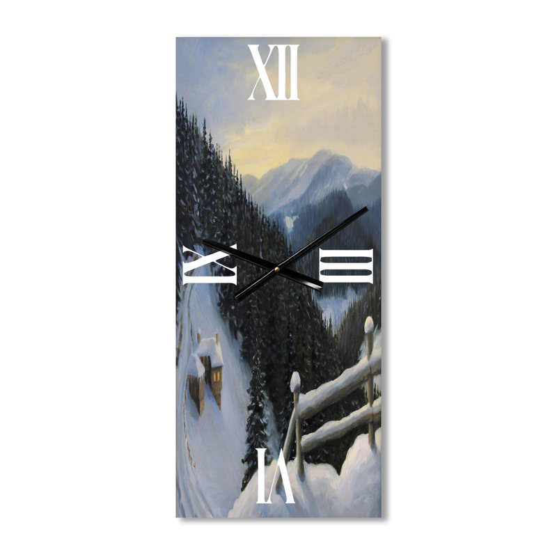 Horloge murale View on Snowy, Grand