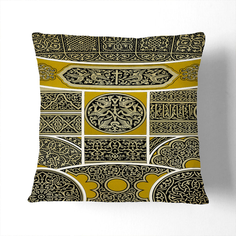Geometric Square Throw Cushion, Black, 55cm H x 55cm W x 20cm D