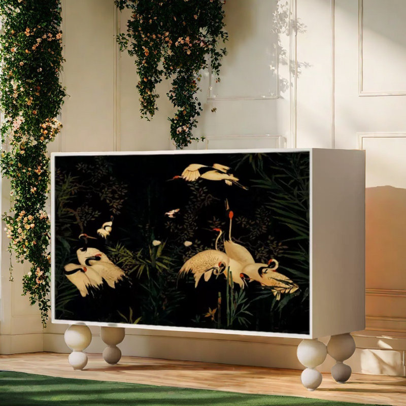 Armoire d'appoint, Blanc / noir