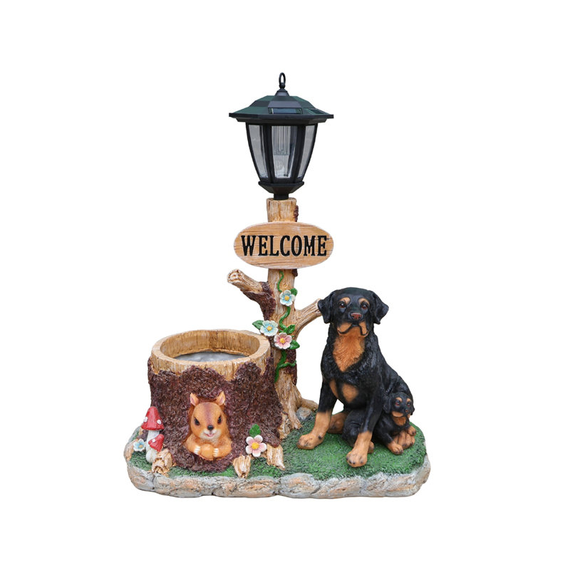 Statue jardinière Rottweiler