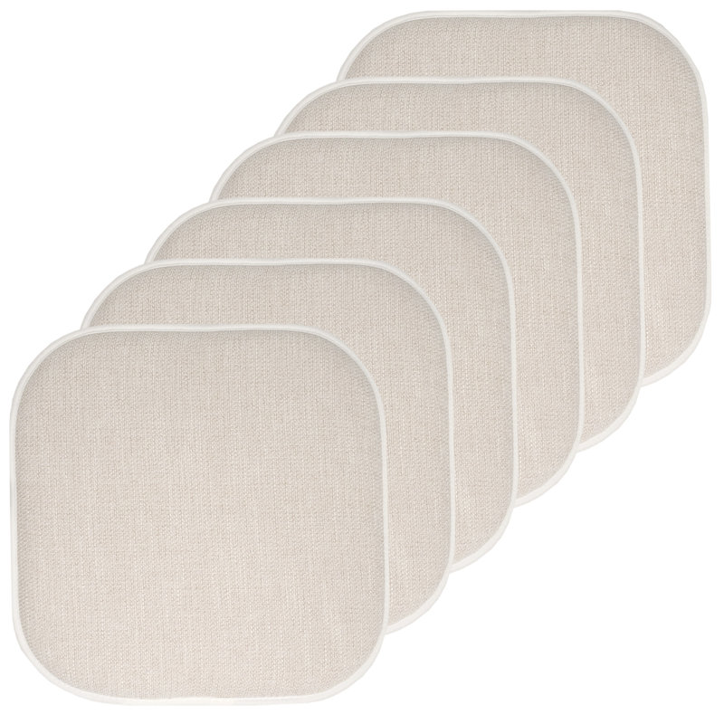 Coussin de chaise en mousse viscoélastique antidérapante 16 po x 16 po Alexis, Paquet de 6, Beige
