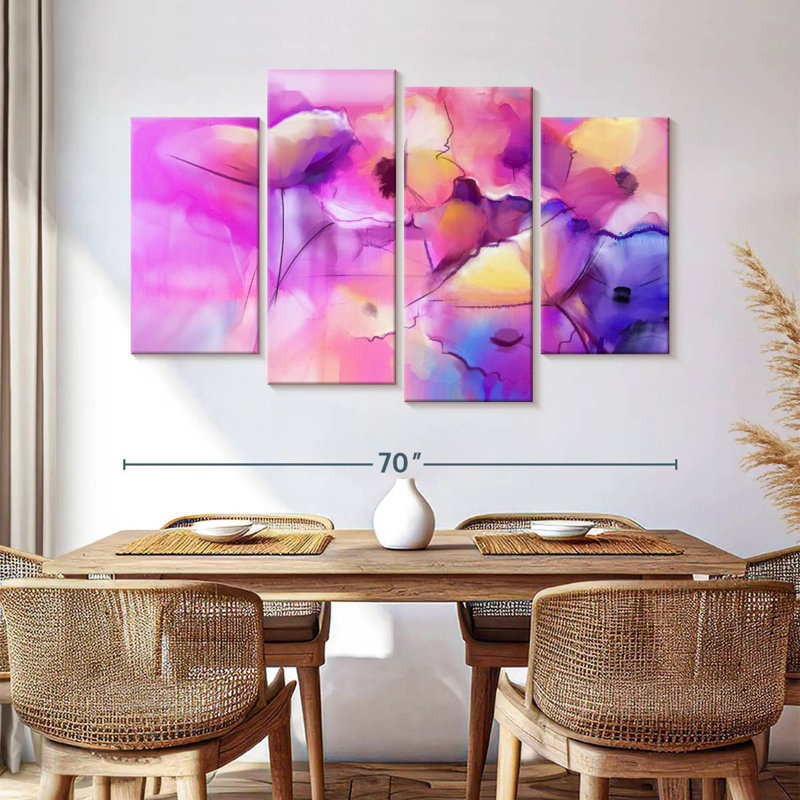 Avery Hot Pink Abstract, 42'' H X 68'' W