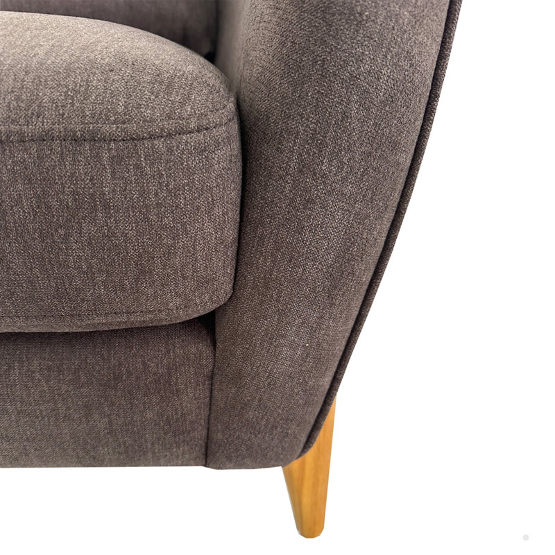Fauteuil d'appoint rembourré avec coussin de dossier, Brun