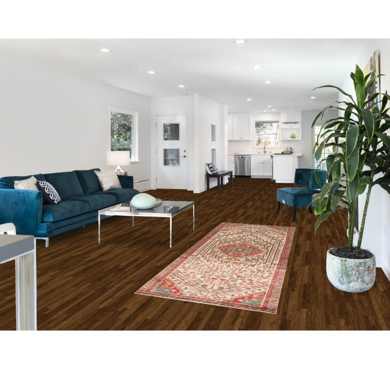 Tapis de couloir géométrique en laine 3x8