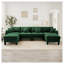 Canapé modulaire en U Emerald Green Boucle avec repose-pieds mobile - canapé de salon moderne 4 places