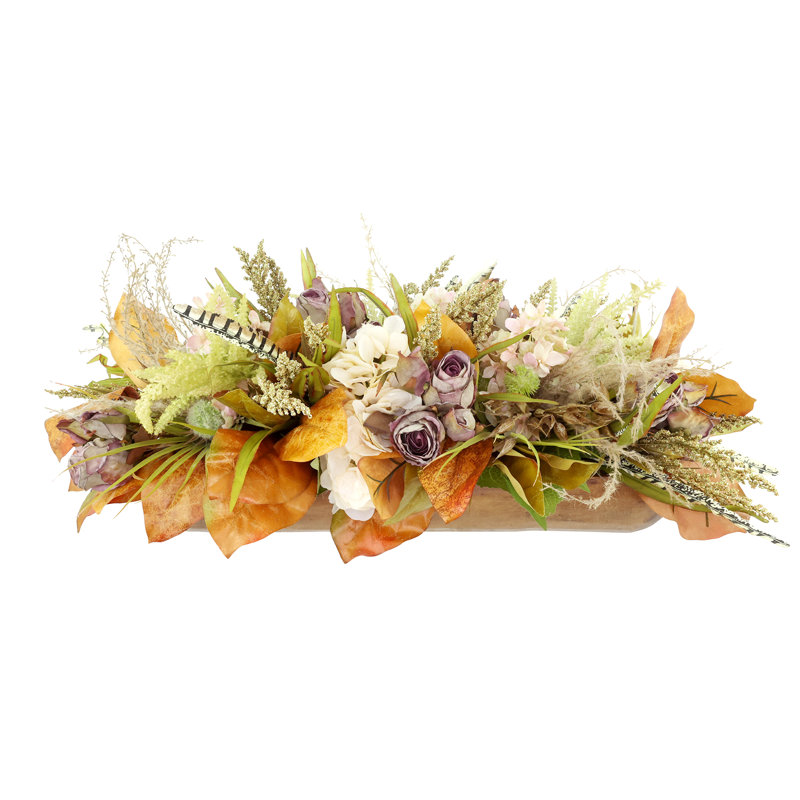Fall Centerpiece with Hydrangeas, Heather and Roses