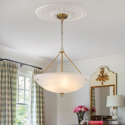 4-Light Alabaster Glass Chandelier