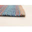 Tapis géométrique en laine bleu / cuivre / vert à motif géométrique fait à la main