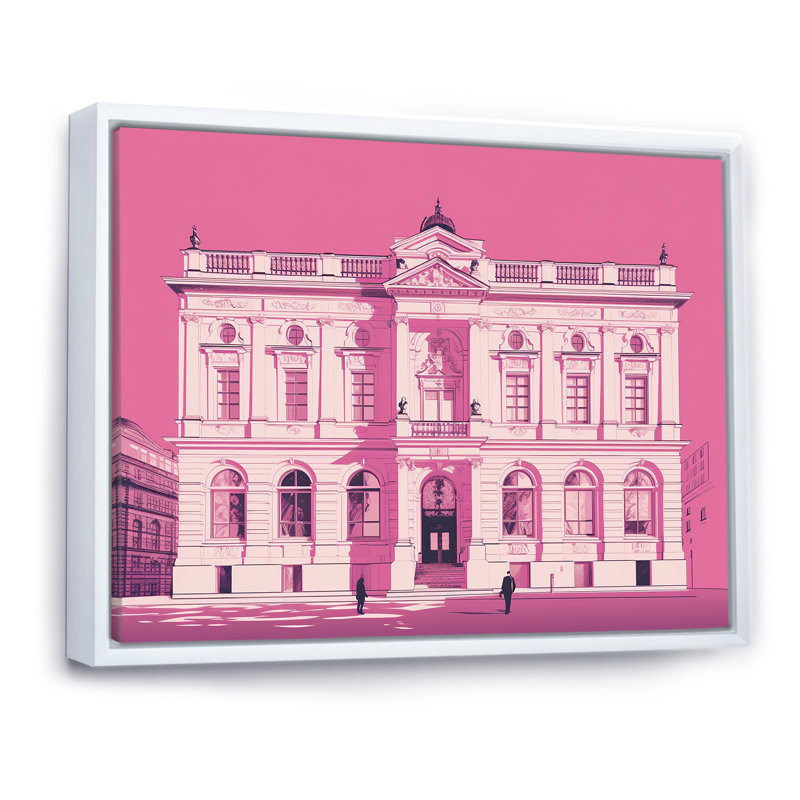 «Blue Blueprint of Classical London I», reproduction sur toile, Cadre flottant blanc, H 34 po x l 44 po x P 1,5 po
