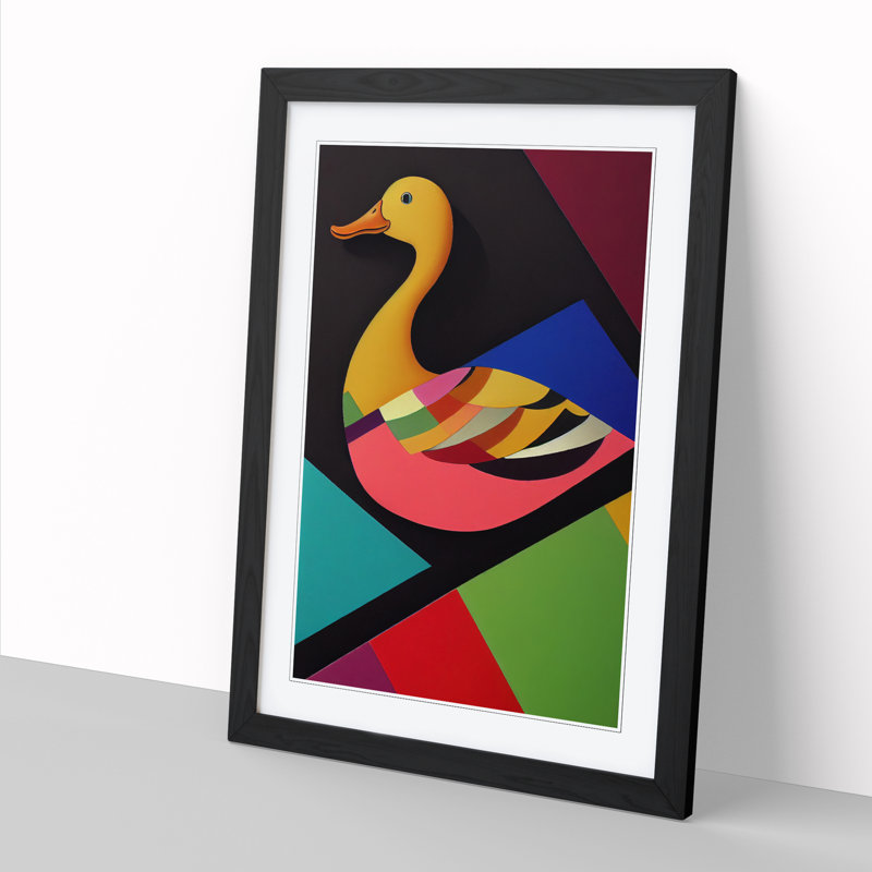 Duck Painting - Picture Frame Print, Black, 64cm H x 46cm W x 2cm D